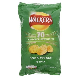 Walkers Salt & Vinegar Chips 6 x 25 g