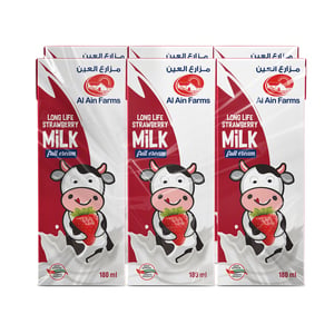 Al Ain Long Life Strawberry Milk Drink 18 x 180 ml