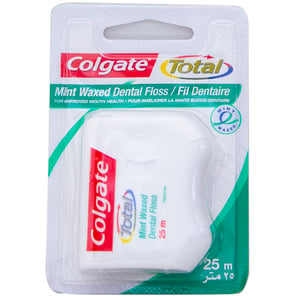 Colgate Mint Waxed Dental Floss Ribbon 25m