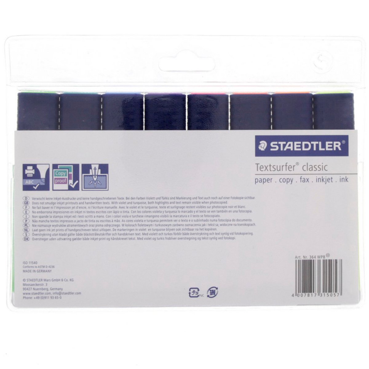 Staedtler Textsurfer Classic Highlighter 364 WP8 8Piece
