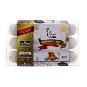 Saha Pasteurised White Eggs Medium 15 pcs