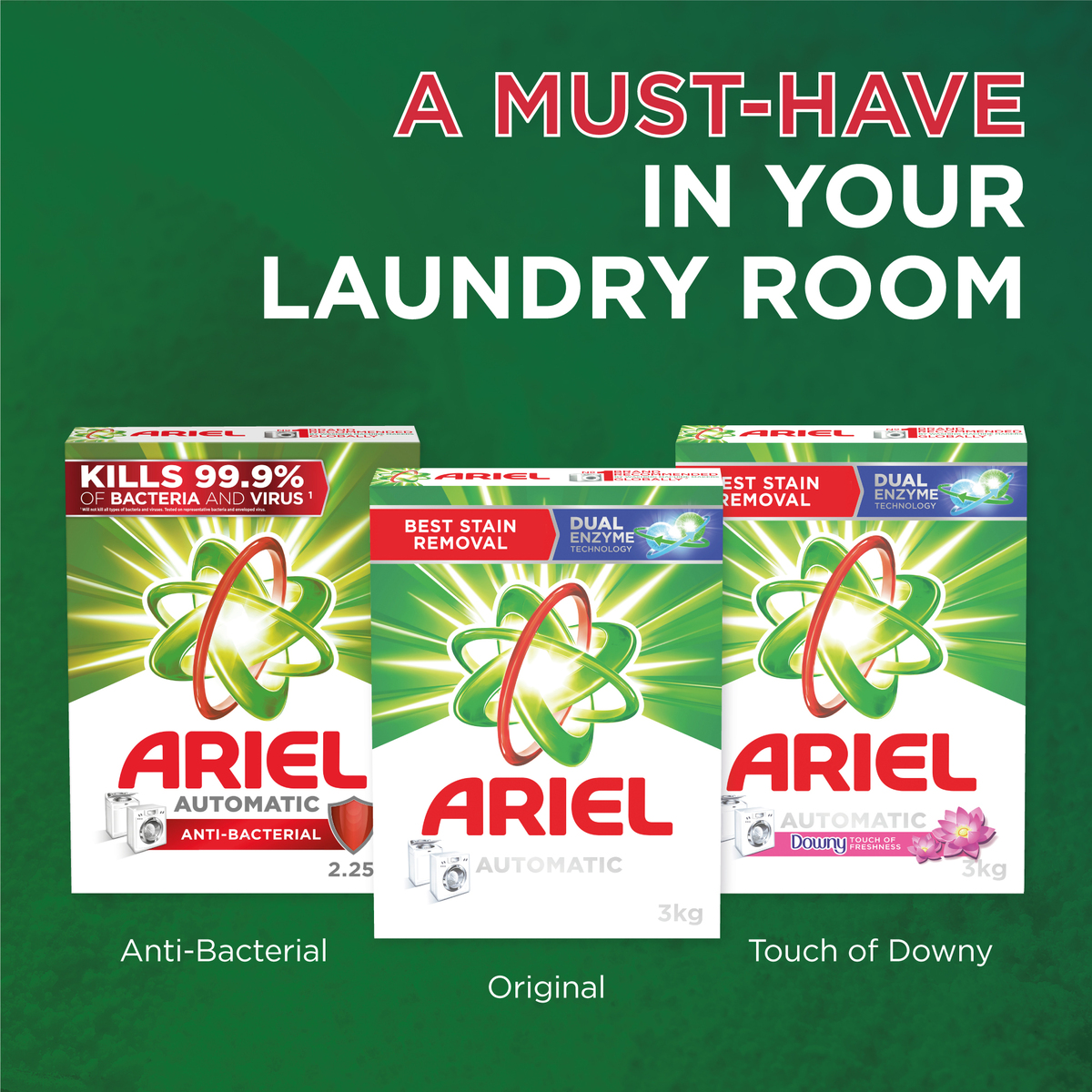Ariel Automatic Powder Laundry Detergent Original Scent 3kg