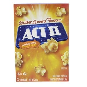 Act II Butter Lovers Microwave Popcorn 255 g