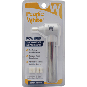 Pearlie White Powered Tooth Whitener And Stain Remover With 4 Polishing Cups 1 Set