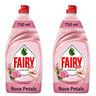 Fairy Gentle Hands Rose Petals Dishwashing Liquid Soap Value Pack 2 x 750 ml
