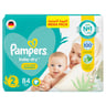 Pampers Baby-Dry Newborn Taped Diapers with Aloe Vera Lotion, up to 100% Leakage Protection, Size 2, 3-8kg, Mega Pack, 84 pcs