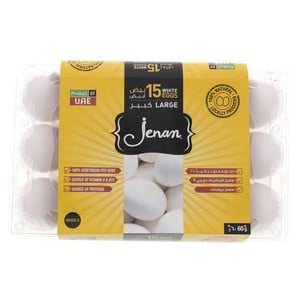 Jenan White Eggs Large 15 pcs
