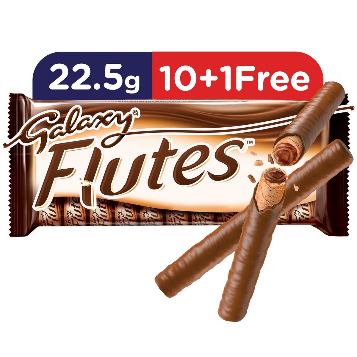 اشتري قم بشراء Galaxy Flutes Chocolate Twin Finger 22.5g 10 + 1 Free Online at Best Price من الموقع - من لولو هايبر ماركت Covrd Choco.Bars&Tab في الكويت