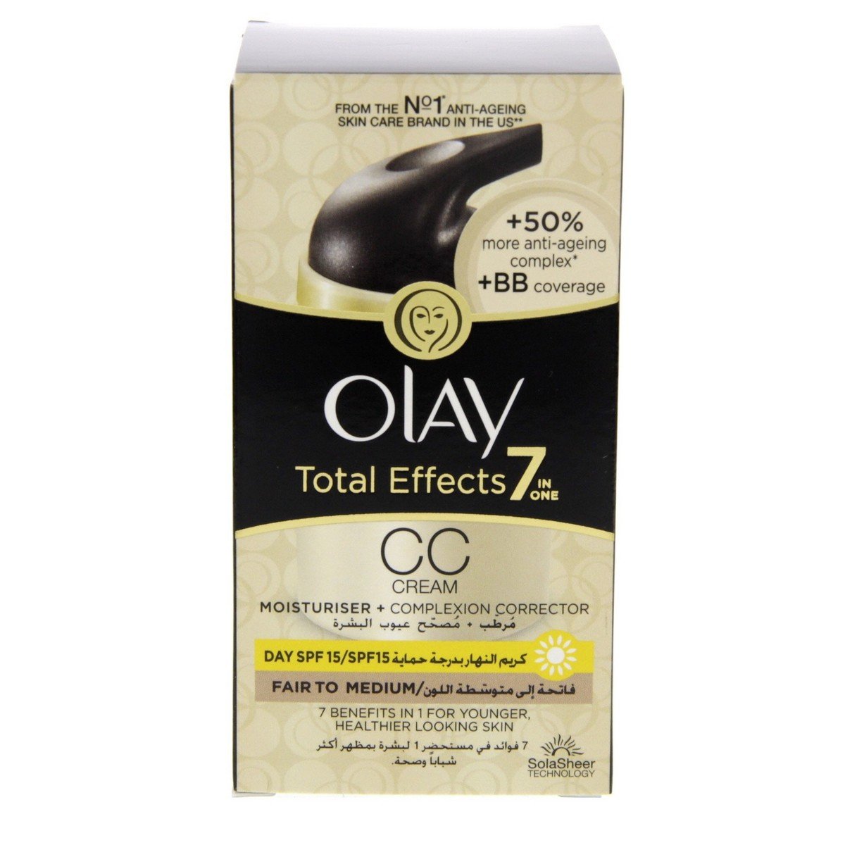 Buy Olay Total Effects 7 In 1 CC Cream Moisturizer Fair To Medium Spf 15 50 ml Online at Best Price | Moistur.Cream/Fluid | Lulu Kuwait in Kuwait