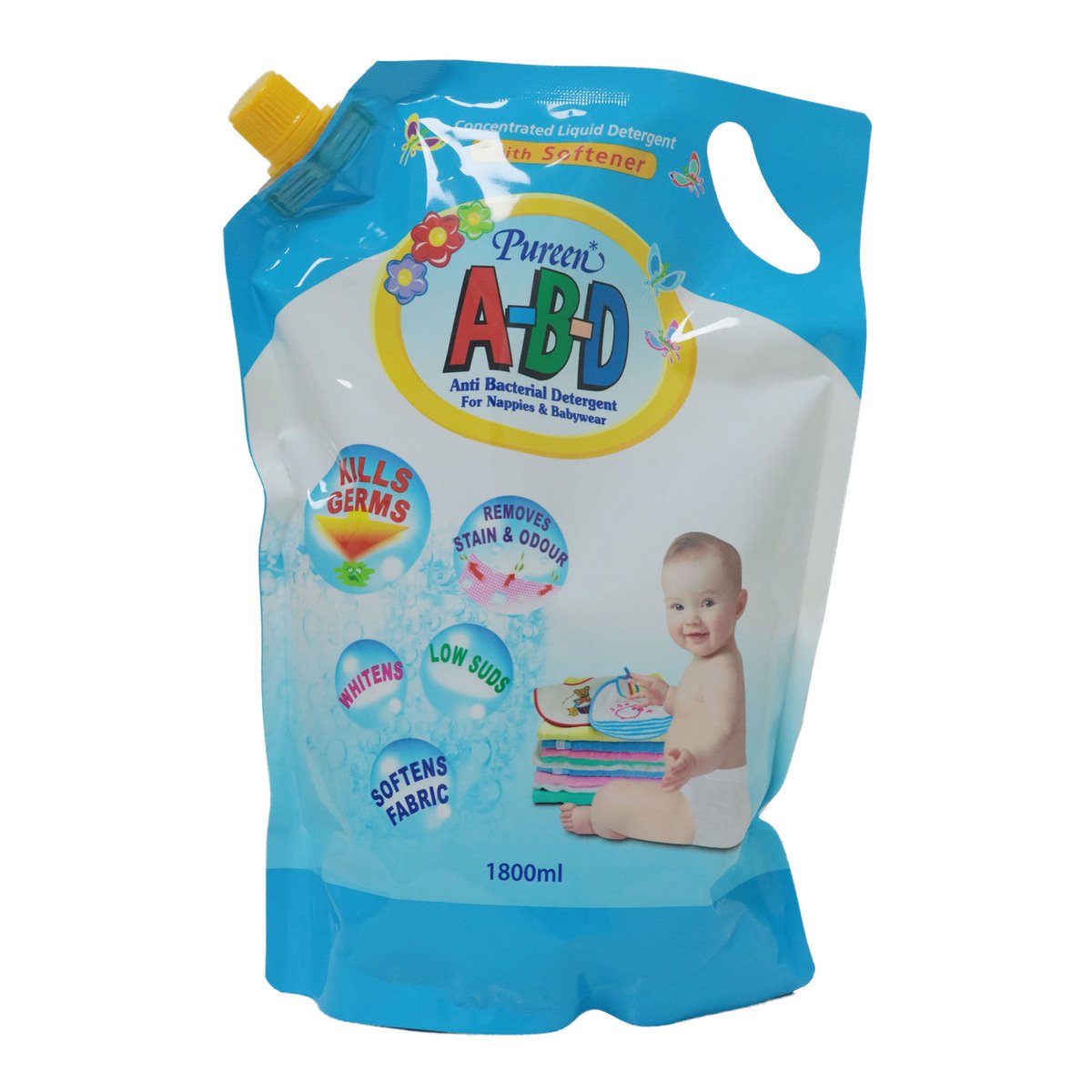 Pureen A-B-D Antibacterial Liquid Detergent Pouch Pack 1800ml