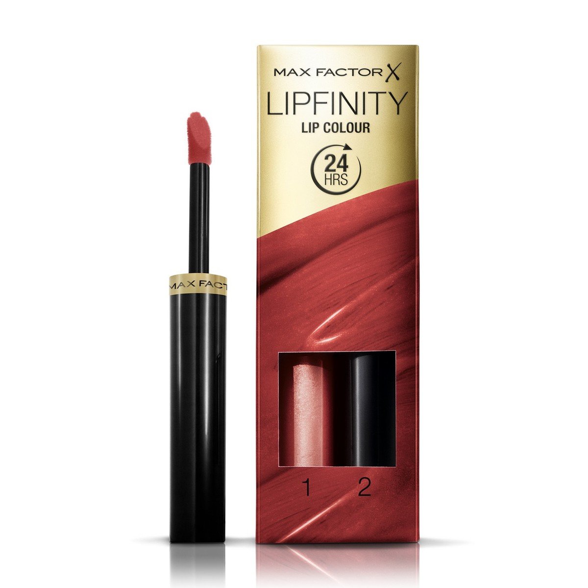 Max Factor Lipfinity Lip Colour Lipstick 2-step Long Lasting 390 All Day Seductive 2pcs