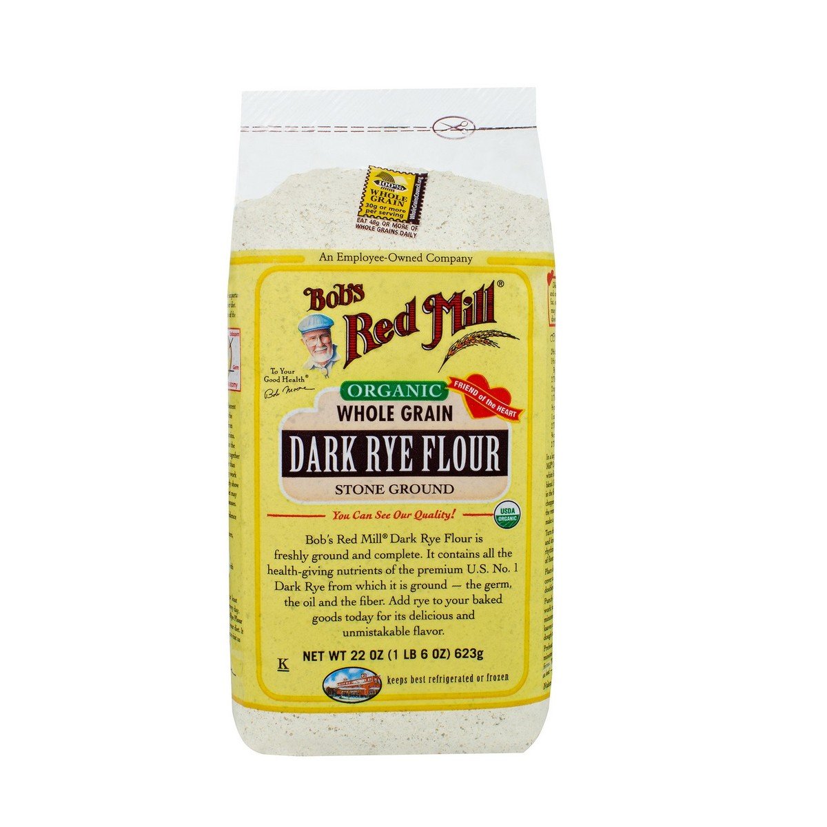 Bob's Red Mill Organic Whole Grain Dark Rye Flour 623g