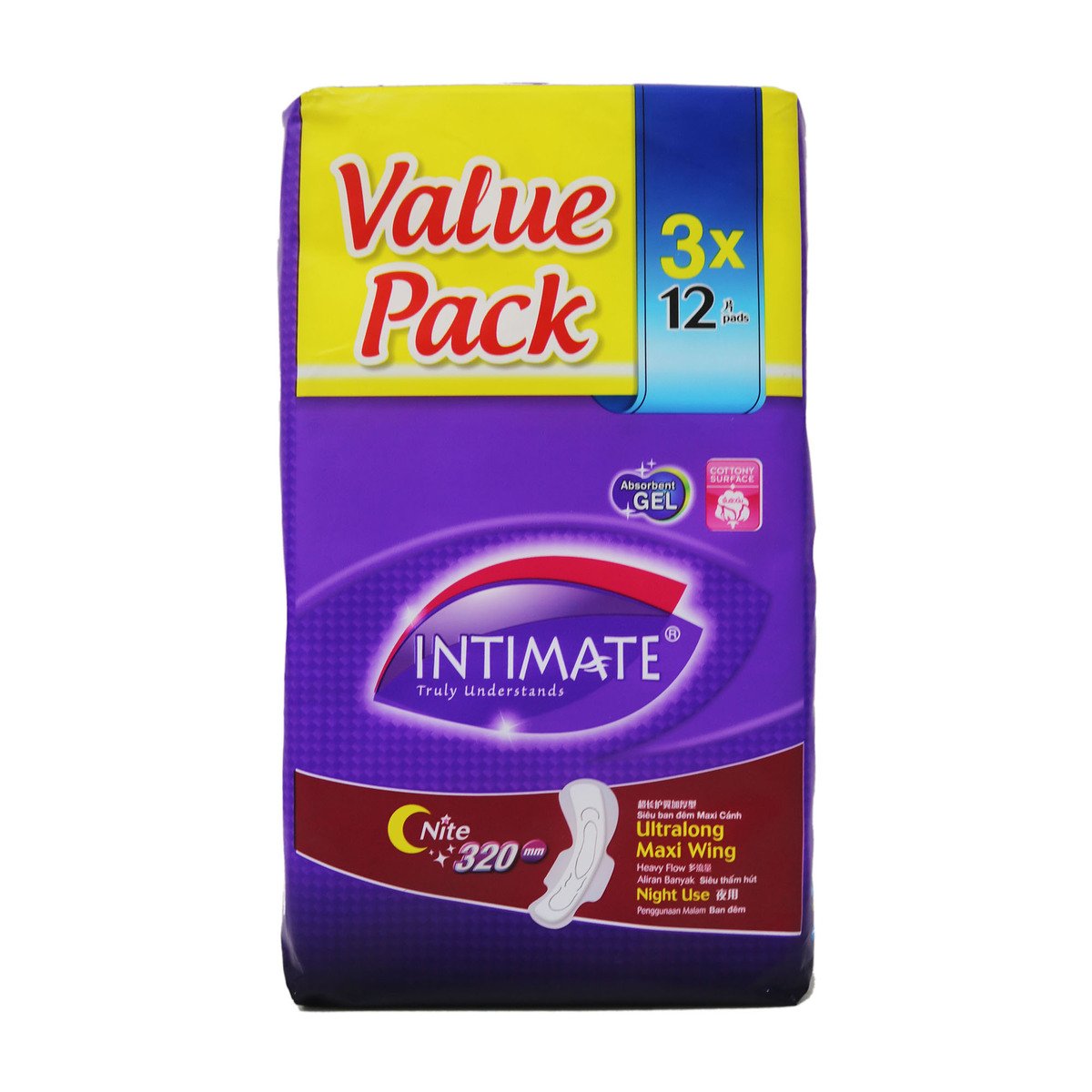 Intimate Night Long Maxi Wing Cottony Surface 320mm 3 x 12 Counts