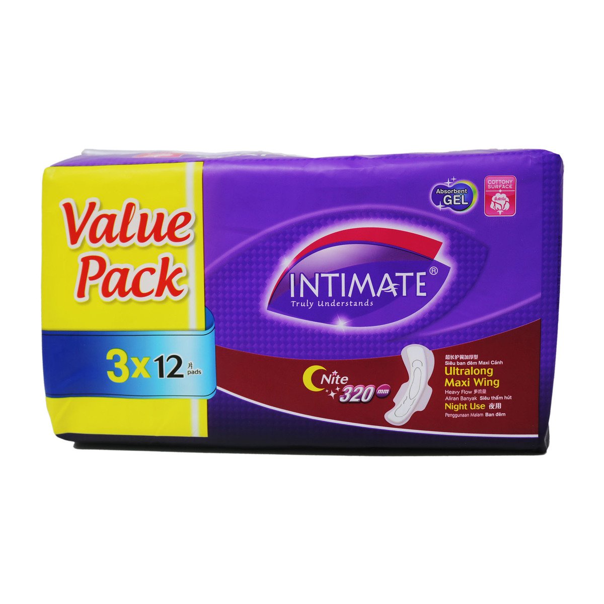 Intimate Night Long Maxi Wing Cottony Surface 320mm 3 x 12 Counts