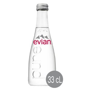 Evian Natural Mineral Water Glass Bottle 330ml