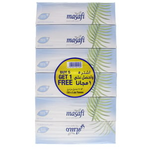 Masafi White Tissues 150pcs X 2 Ply X 5 + 1