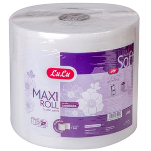LuLu Embossed Classic White Soft Maxi Roll 1ply 300m 1pc