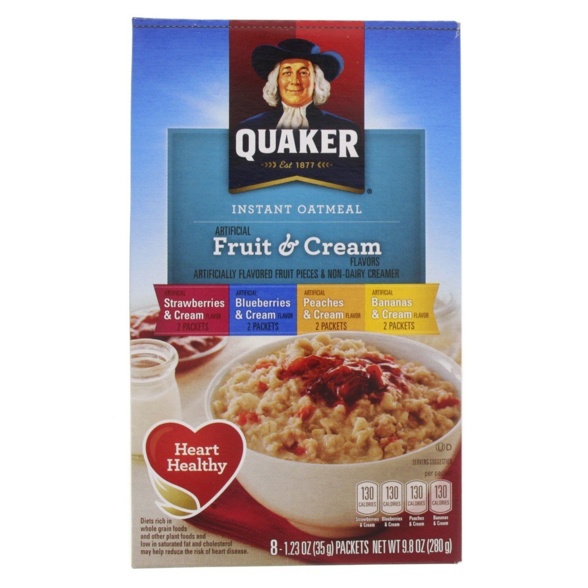 Quaker Instant Oatmeal Fruit & Cream 280 g
