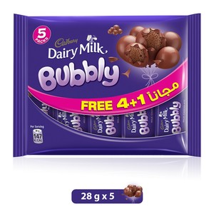 Cadbury Dairy Milka  Bubbly Chocolate 28g 4+1
