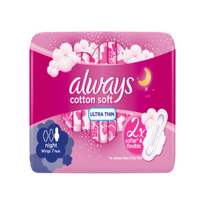 Always Cotton Soft Ultra Thin Night Sanitary Pads 7pcs