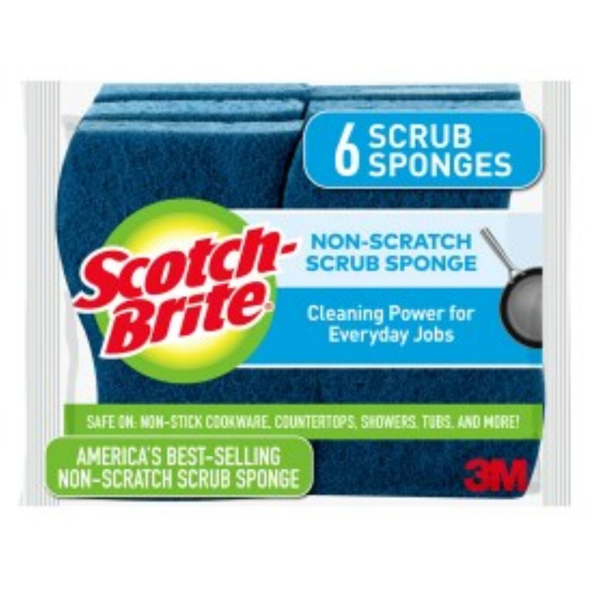 Scotch Brite Non-Scratch Scrub Sponge Size 111mm x 66mm x 20mm 6pcs