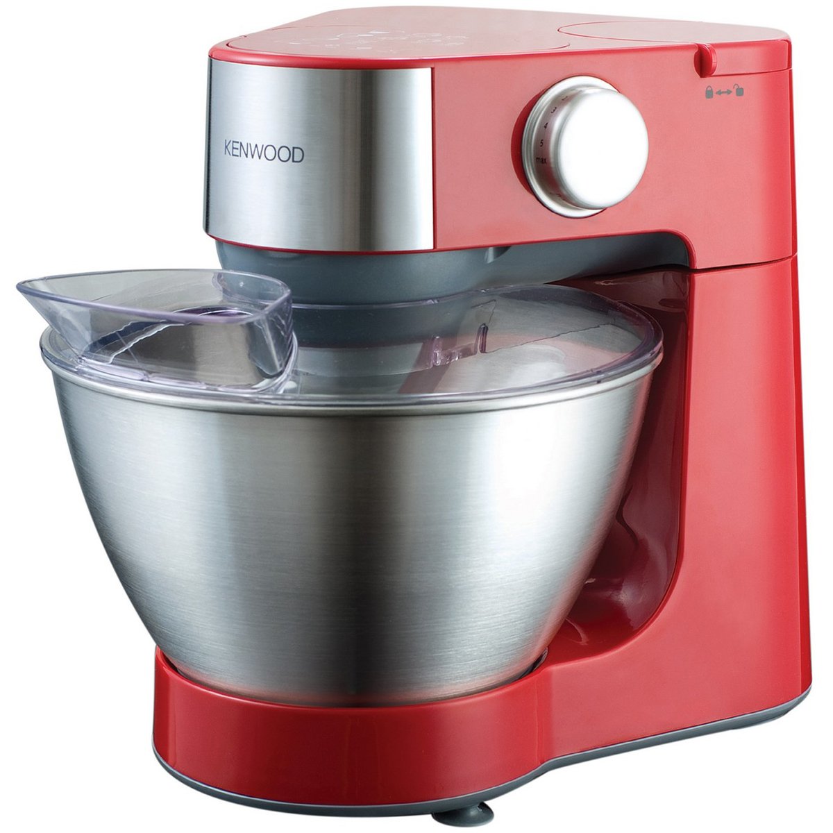 Kenwood Stand Mixer Kitchen Machine PROSPERO 900W with 4.3L Stainless Steel Bowl, K-Beater, Whisk, Dough Hook, Blender KM241006 Red
