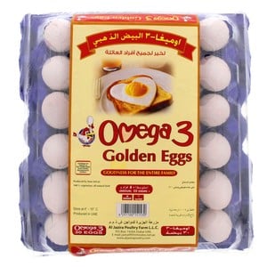 أوميجا 3 البيض الذهبي وسط أبيض / بني 30 حبة