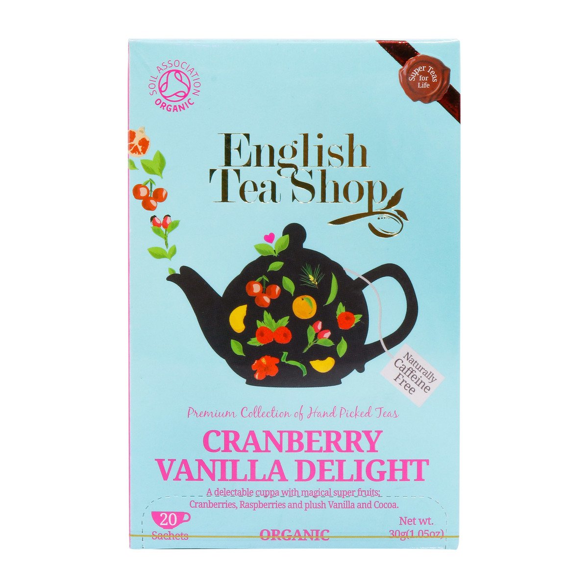 English Tea Shop Organic Cranberry & Vanilla Delight Tea 20pcs