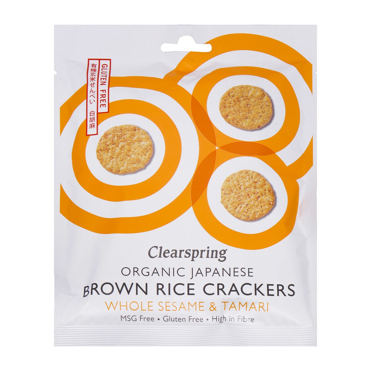 Clearspring Organic Japanese Brown Rice Crackers with Sesame 40g