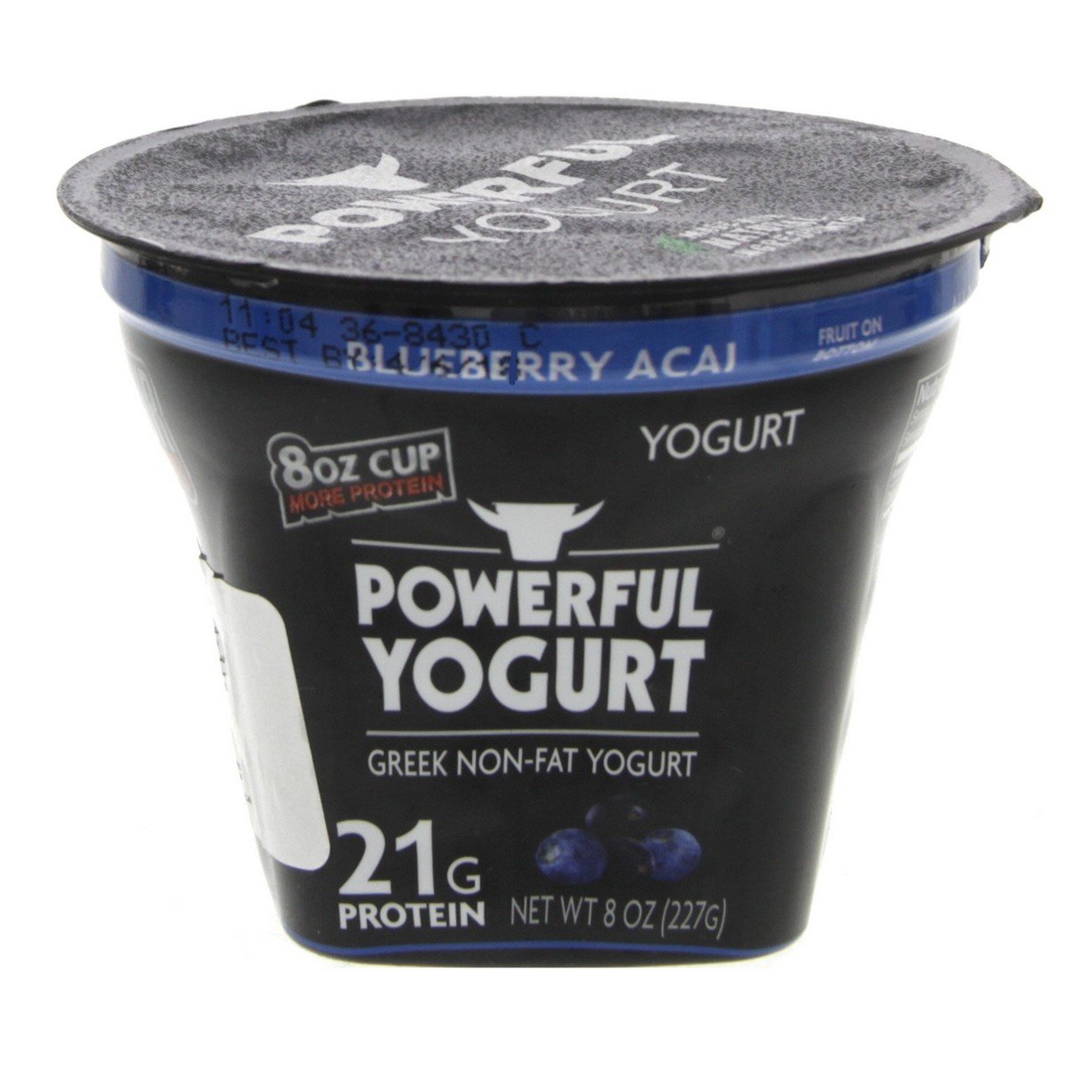 Powerful Yogurt Blueberry Acai Greek Non Fat Yogurt 227 g