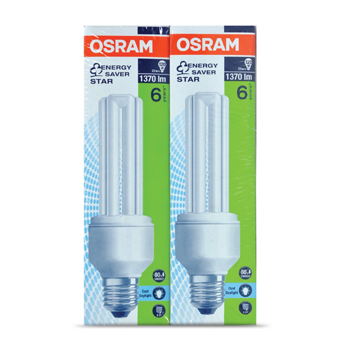 Osram Energy Saver CFL Bulb 23W E27 DL 2pcs