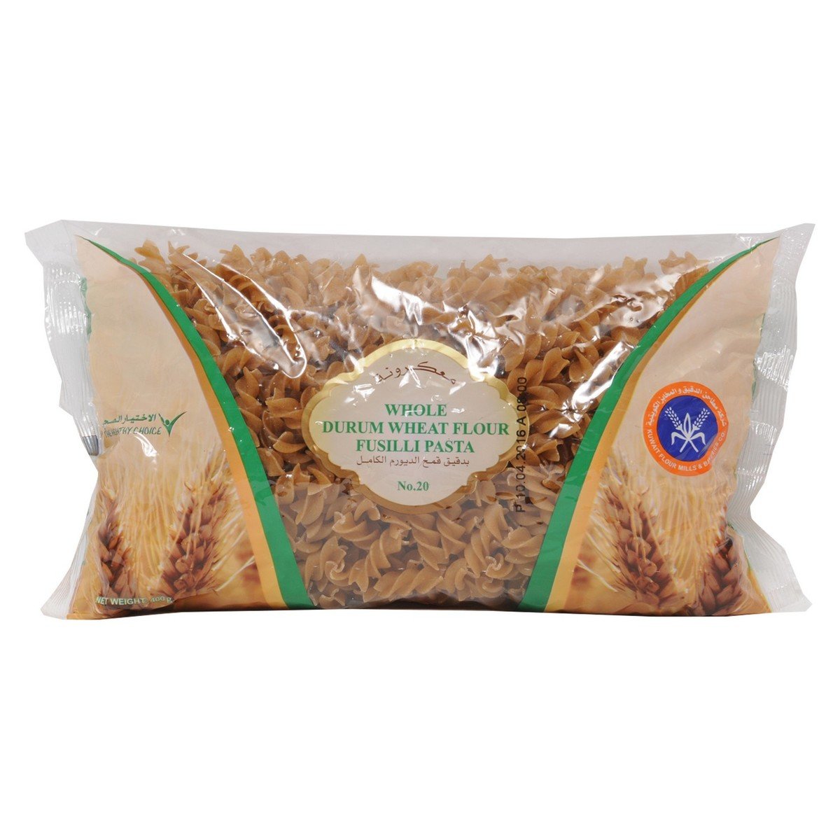 KFMBC Whole Durum Wheat Flour Fusilla Pasta No.20 400g