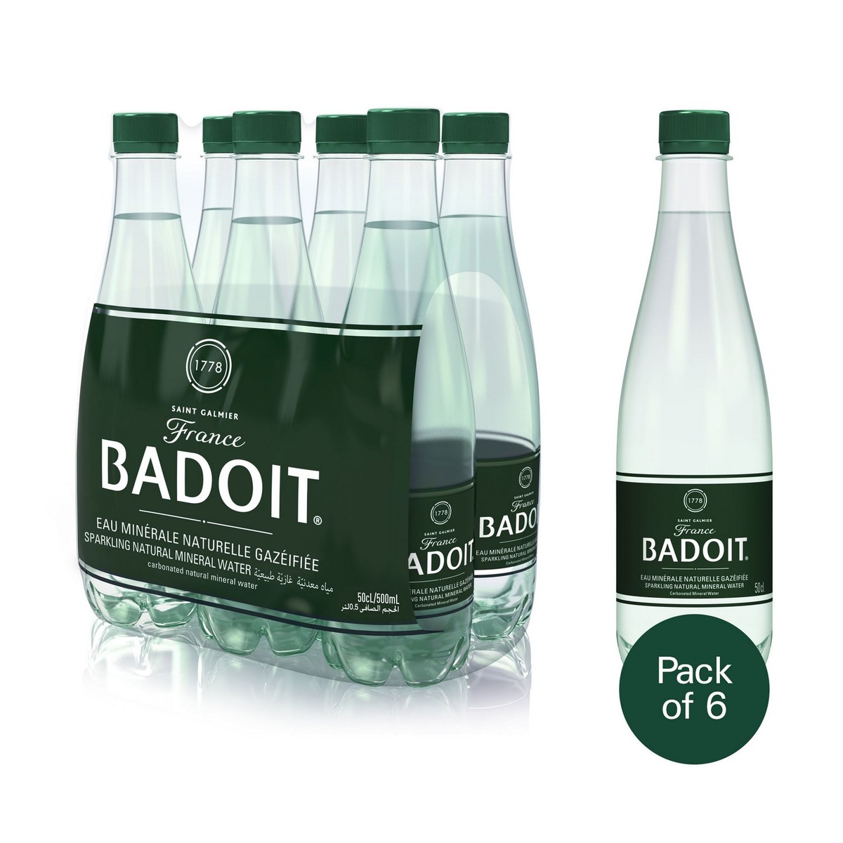 Badoit Sparkling Natural Mineral Water 6 x 500 ml