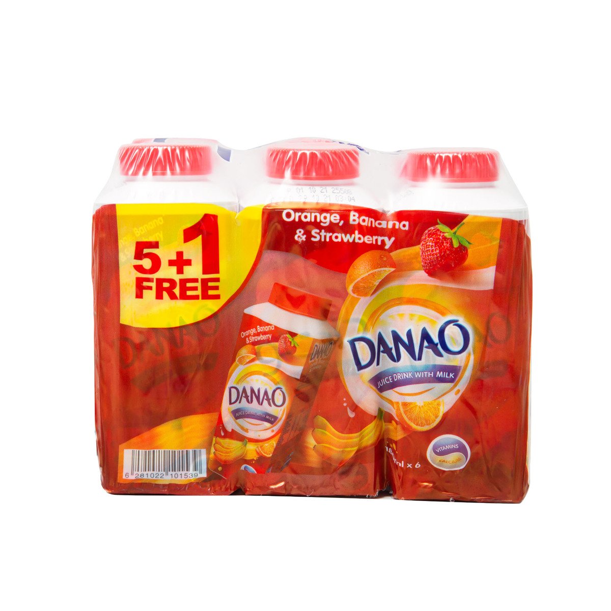 Danao Orange, Banana & Strawberry Juice Drink With Milk 180ml 5+1