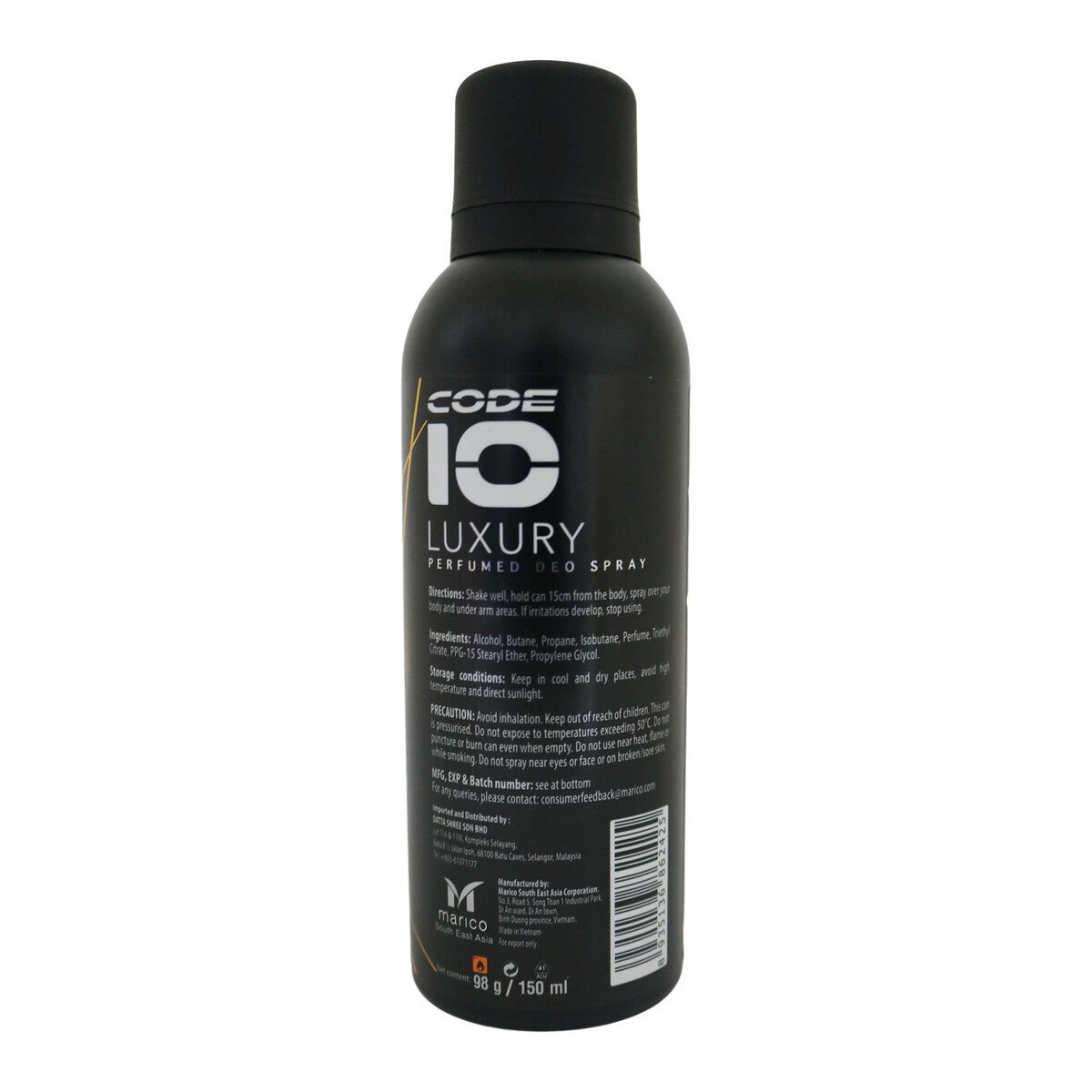 Code 10 Perfume Luxury Deodorant Spray 150ml