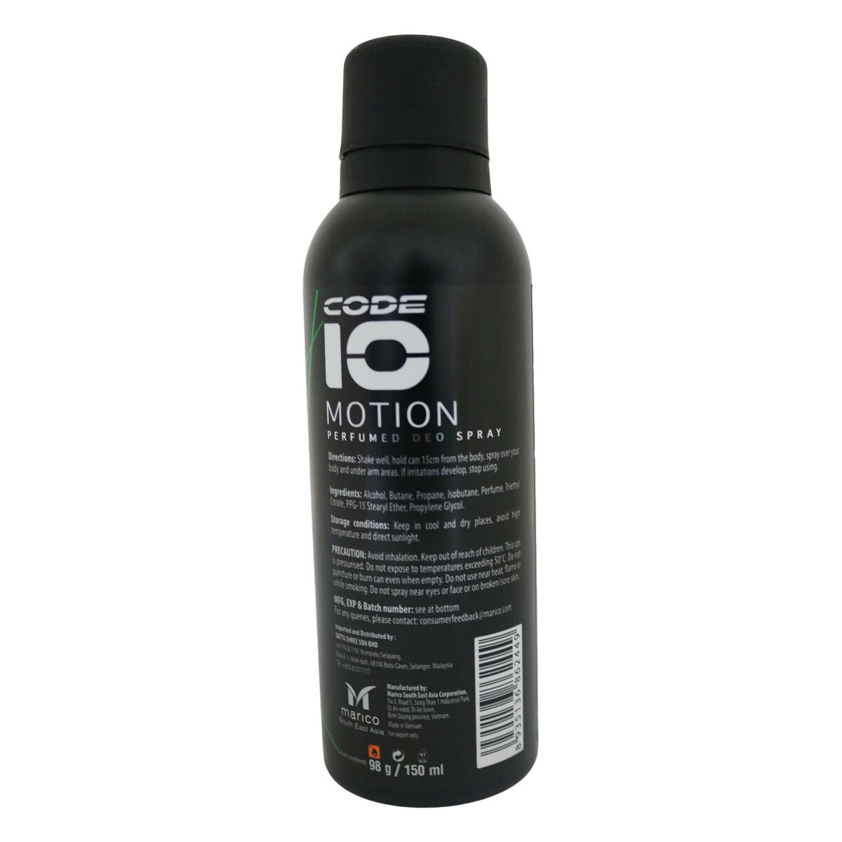 Code 10 Perfume Motion Deodorant Spray 150ml
