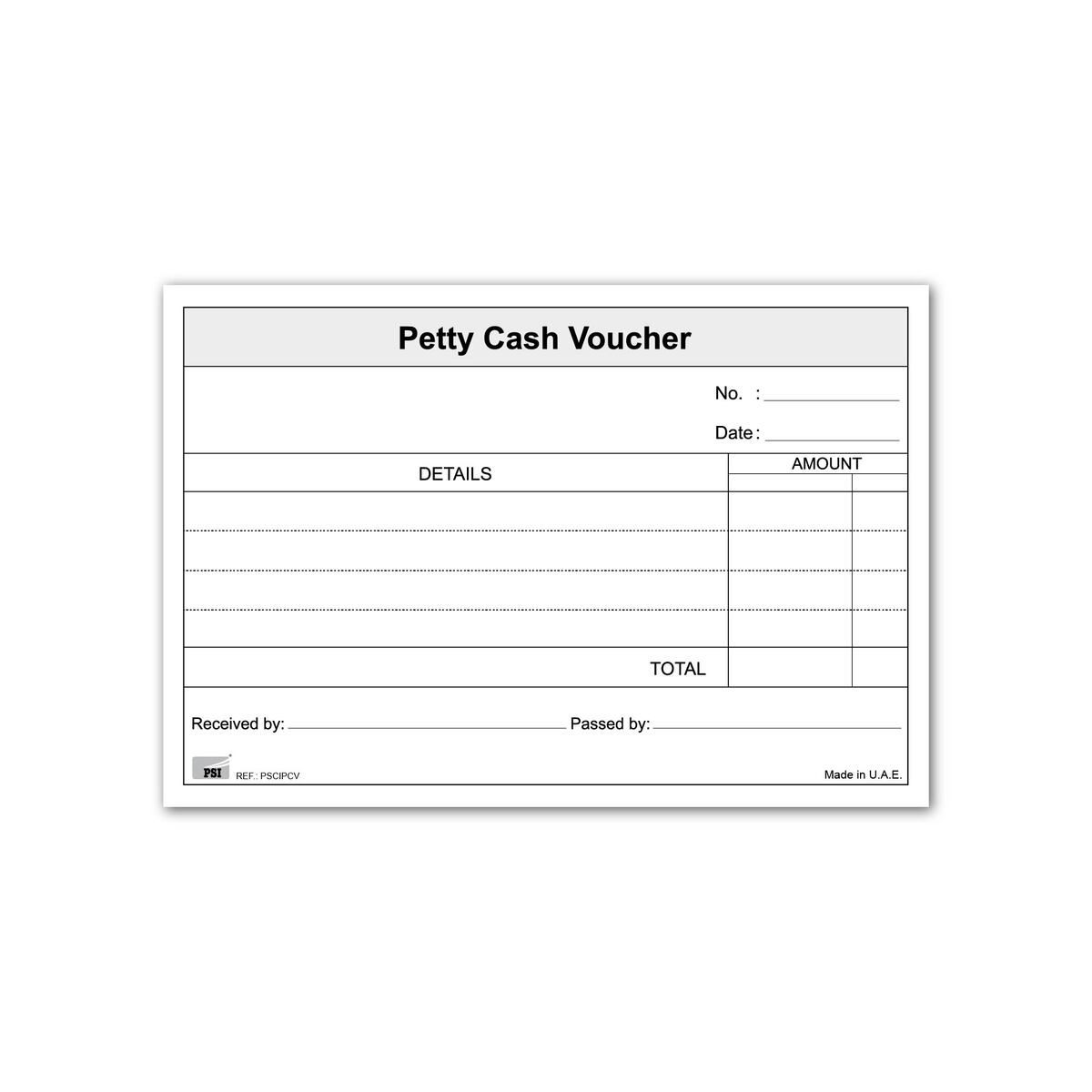 PSI Petty Cash Voucher 50 Sheets PSCIPCV