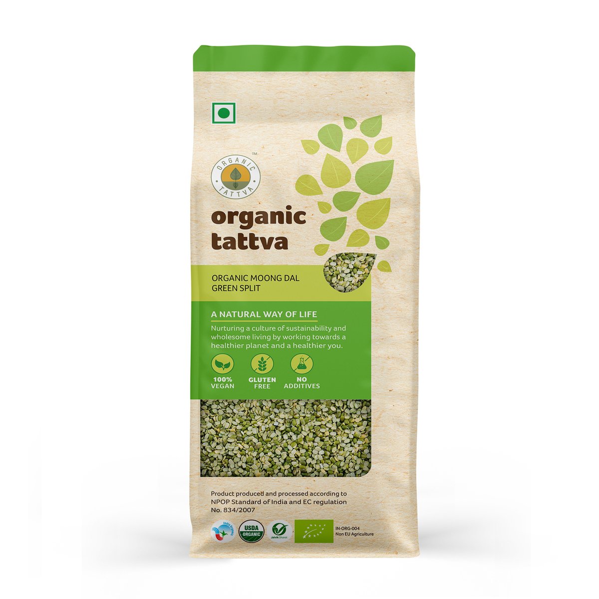 Organic Tattva Organic Moong Dal Green Split 500 g