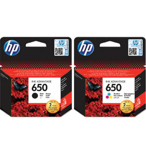 HP Ink Cartridge 650 Black & Tri-Color Combo Pack