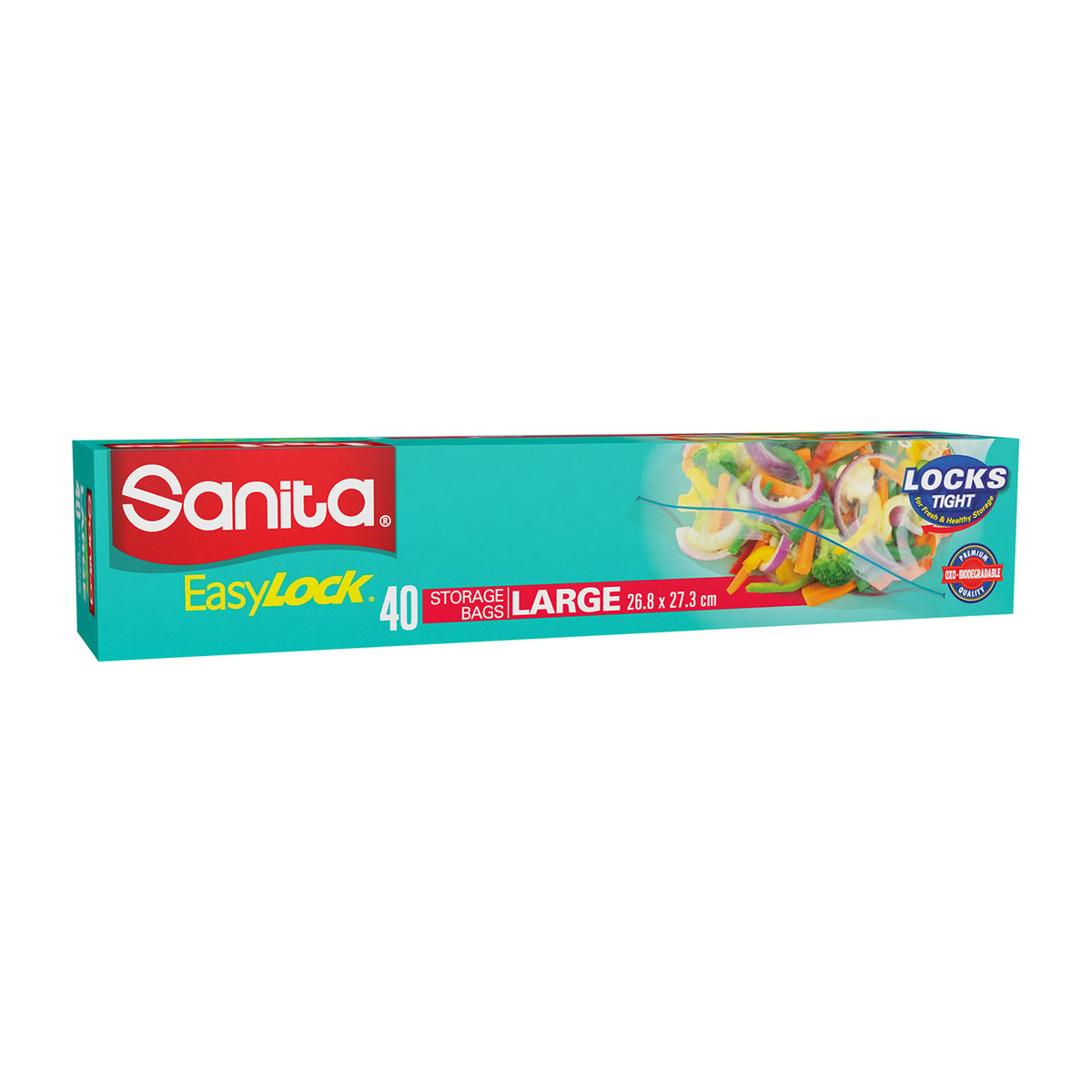 Sanita Easy Zip Lock Food Storage Large Size 26.8 x 27.3cm 40pcs