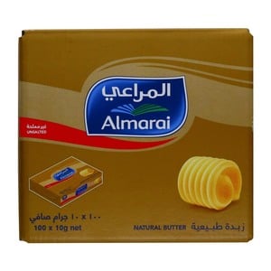 Buy Almarai Natural Butter Unsalted 100 x 10g Online at Best Price | Butter | Lulu KSA in Kuwait
