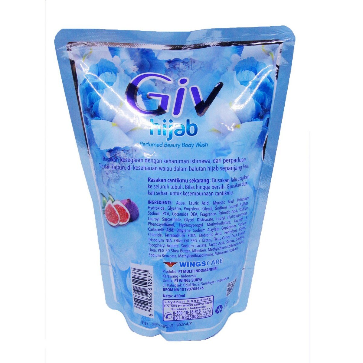 Giv Body Wash Hijab Tin & Zaitun Reffil 450ml