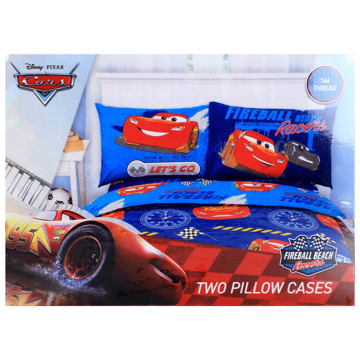 Disney Pillow Case 2pcs Set Cars RED