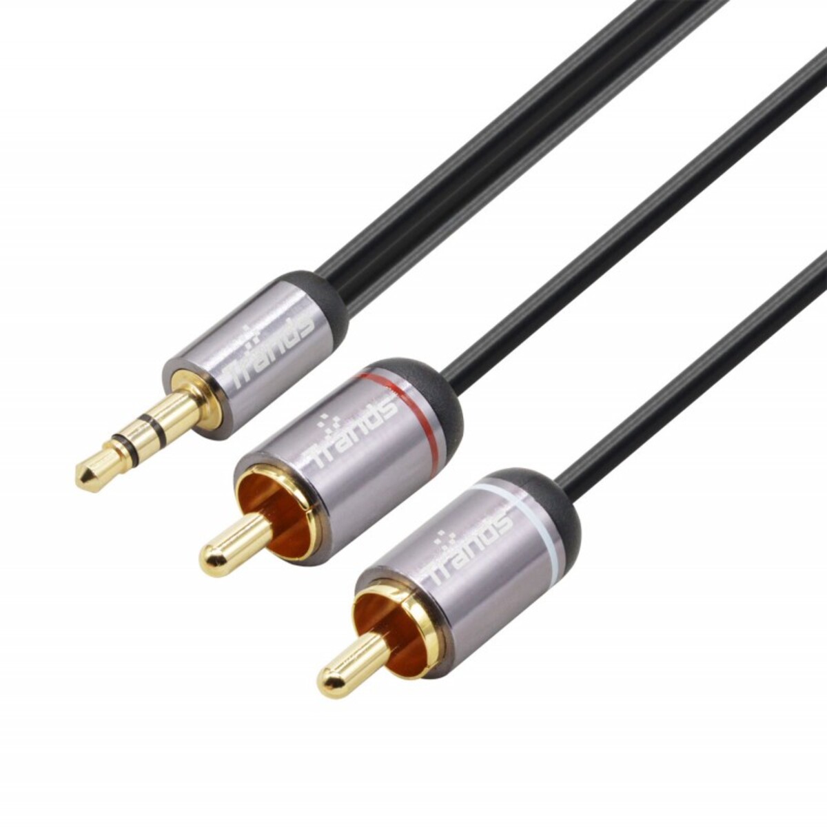 Trands 3.5mm To 2 RCA Audio Auxiliary Stereo Y Splitter Cable Male To Male 1 Meter Cable CA3187