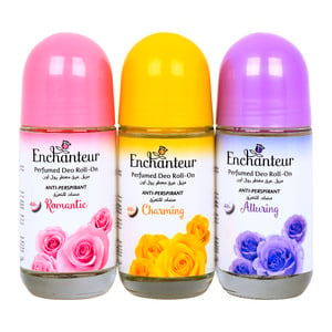 Enchanteur Perfumed Anti-Perspirant Deo Roll On Assorted 3 x 50ml
