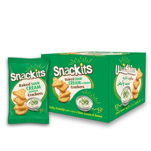 Buy Nabil Snackits Sour Cream & Onion Baked Bites 12 x 26 g Online at Best Price | Savoury | Lulu Kuwait in UAE