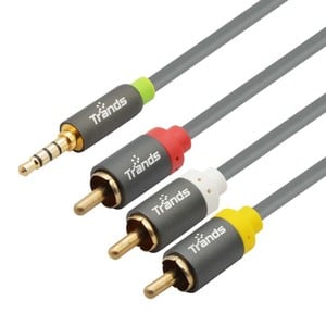 Trands 3.5mm to 3 RCA Audio Video Cable 1 Meter CA4418