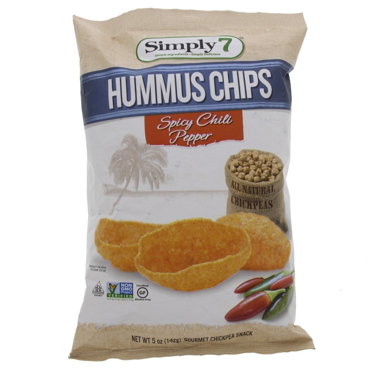 Simply 7 Hummous Chips Spicy Chili Pepper 142 g