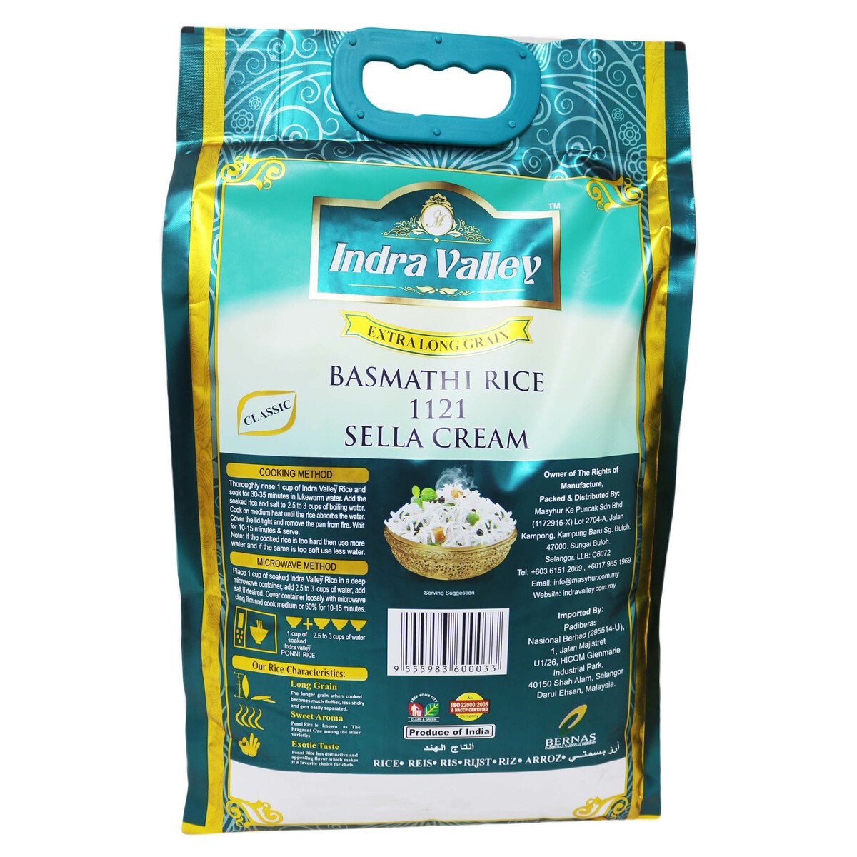 Indra Vally Basmathi Rice Pusa 1121 Sella Cream 5kg
