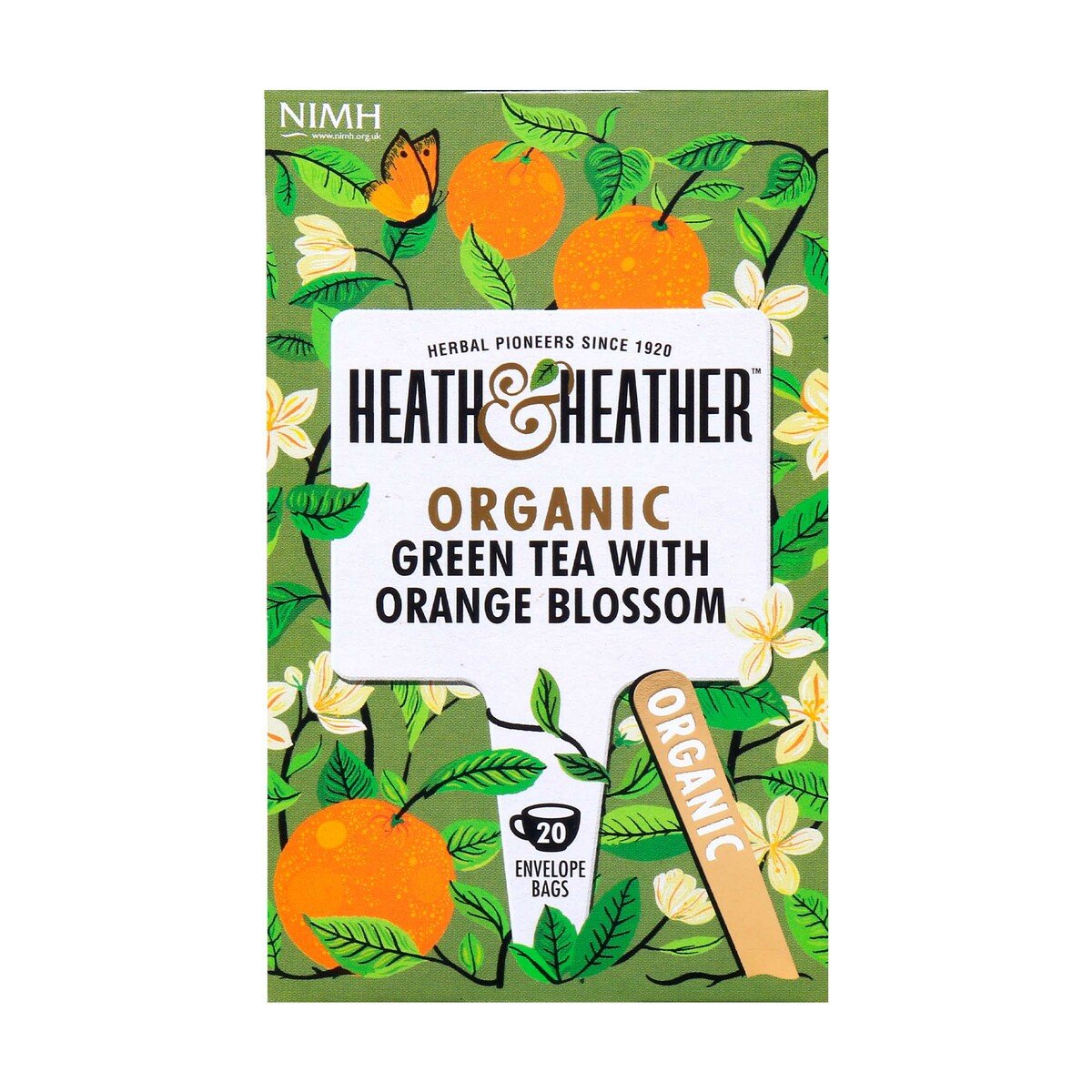 Heath & Heather Organic Green Tea With Orange Blossom Tea Bags 20pcs